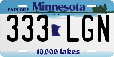 MN license plate 333LGN