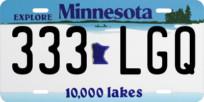 MN license plate 333LGQ