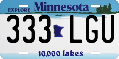MN license plate 333LGU