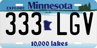 MN license plate 333LGV