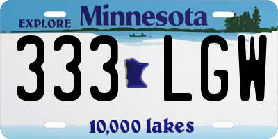MN license plate 333LGW