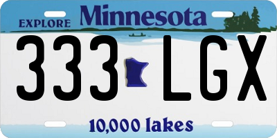 MN license plate 333LGX