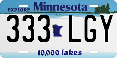 MN license plate 333LGY