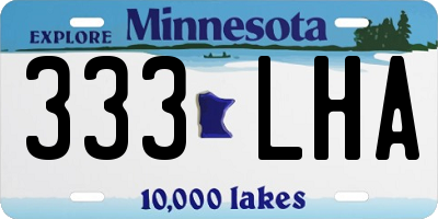 MN license plate 333LHA