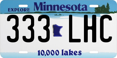 MN license plate 333LHC
