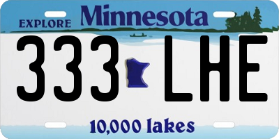 MN license plate 333LHE
