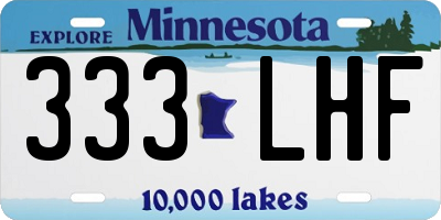 MN license plate 333LHF