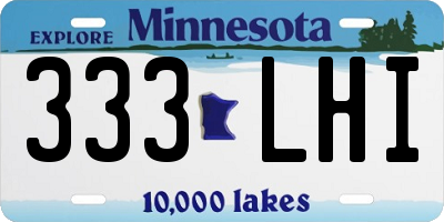 MN license plate 333LHI