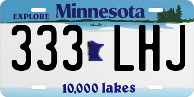 MN license plate 333LHJ