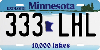 MN license plate 333LHL