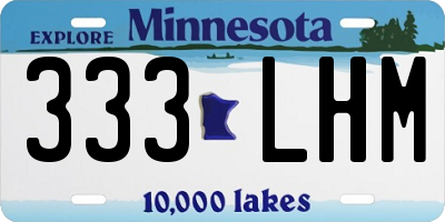 MN license plate 333LHM