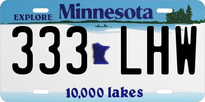 MN license plate 333LHW