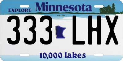 MN license plate 333LHX