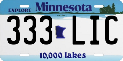MN license plate 333LIC