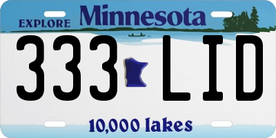MN license plate 333LID
