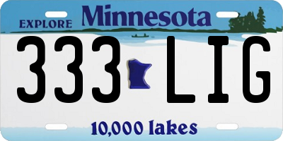 MN license plate 333LIG
