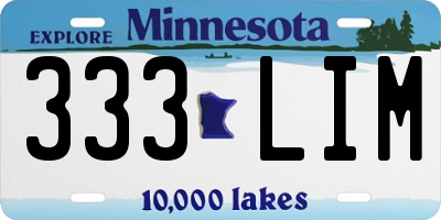 MN license plate 333LIM