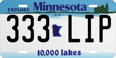 MN license plate 333LIP