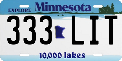 MN license plate 333LIT