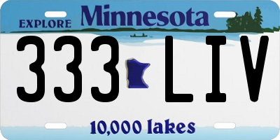 MN license plate 333LIV