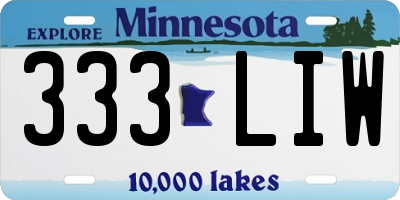 MN license plate 333LIW