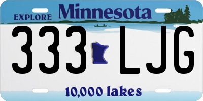 MN license plate 333LJG
