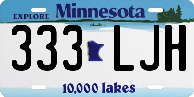 MN license plate 333LJH