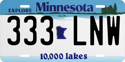 MN license plate 333LNW