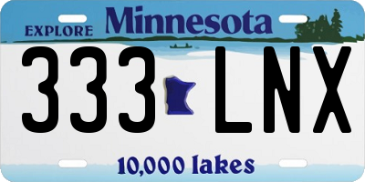 MN license plate 333LNX