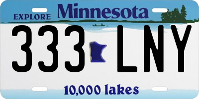 MN license plate 333LNY