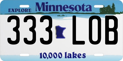 MN license plate 333LOB