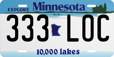 MN license plate 333LOC