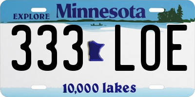 MN license plate 333LOE