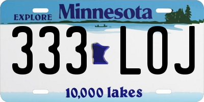 MN license plate 333LOJ