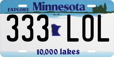 MN license plate 333LOL