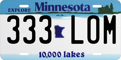 MN license plate 333LOM