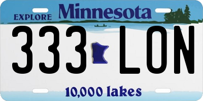 MN license plate 333LON
