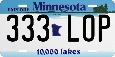 MN license plate 333LOP