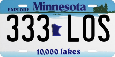 MN license plate 333LOS