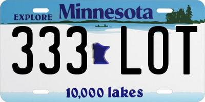 MN license plate 333LOT