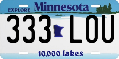 MN license plate 333LOU