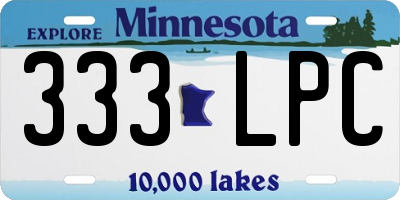 MN license plate 333LPC