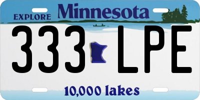 MN license plate 333LPE