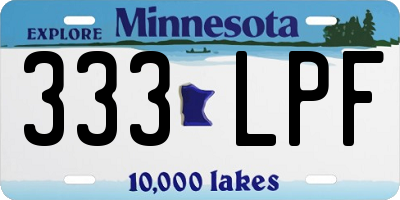 MN license plate 333LPF