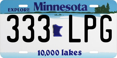 MN license plate 333LPG