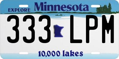 MN license plate 333LPM