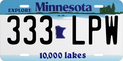 MN license plate 333LPW