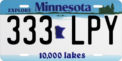MN license plate 333LPY