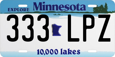 MN license plate 333LPZ