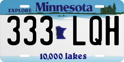 MN license plate 333LQH